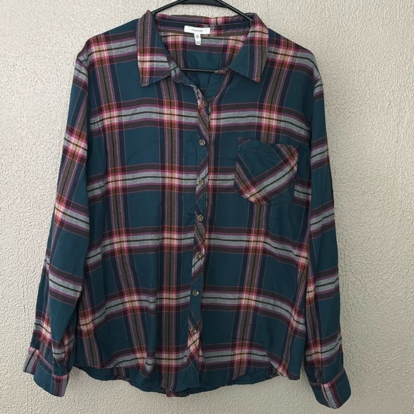 Maurice’s Plaid Soft Flannel Button Up Top Women’s XXL - Picture 1 of 6